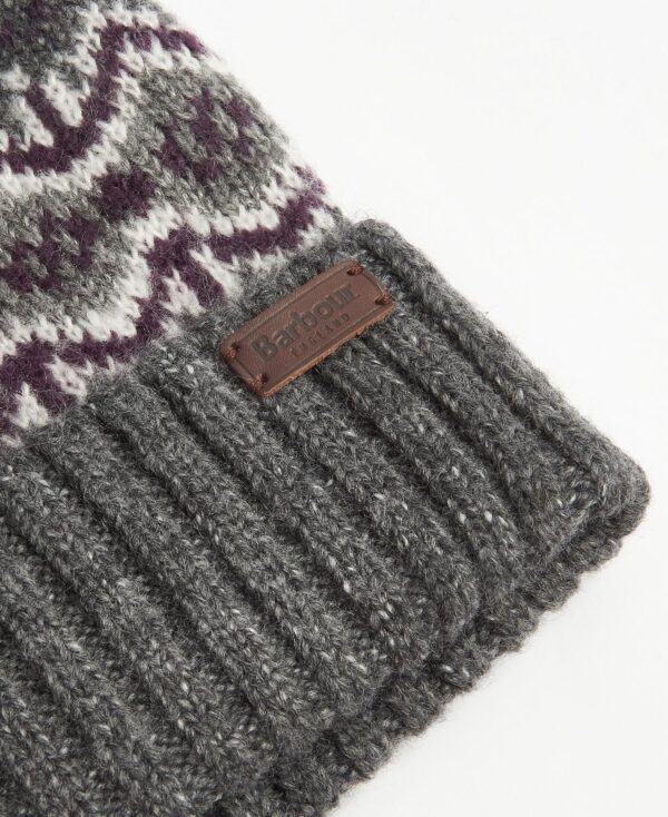 Barbour Case Fairisle Beanie- Black Slate Tartan - Image 3