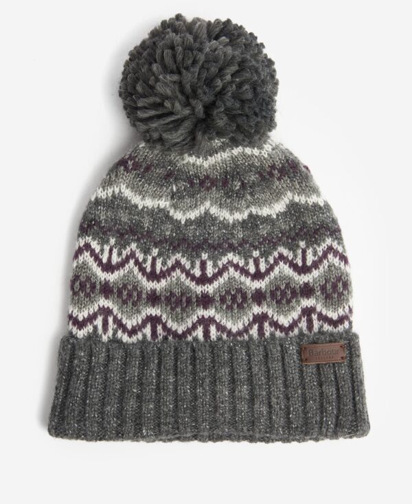 Barbour Case Fairisle Beanie- Black Slate Tartan